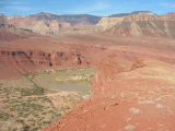 The trail climbs high above the river, starting at Unkar Delta.