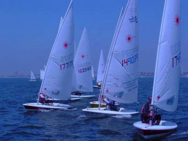 A laser start on Alamitos Bay