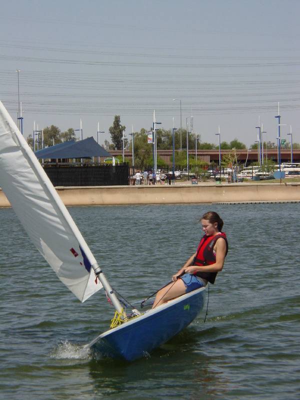 A laser sailing at Tempe Town Lake