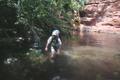 Jason hiking down west clear creek on Sunday