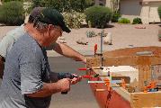 Dry fitting the rails- we clamped then screwed them together before applying the epoxy.